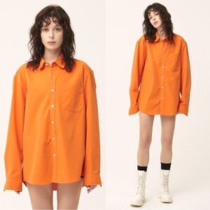 Storets Arden Oversized Shirt in Orange